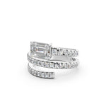 Load image into Gallery viewer, Jennie Emerald Diamond Solitaire Sprial Ladies Ring
