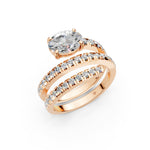 Load image into Gallery viewer, Irene Oval Fancy Diamond Solitaire Sprial Ladies Ring
