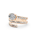 Load image into Gallery viewer, Irene Oval Fancy Diamond Solitaire Sprial Ladies Ring
