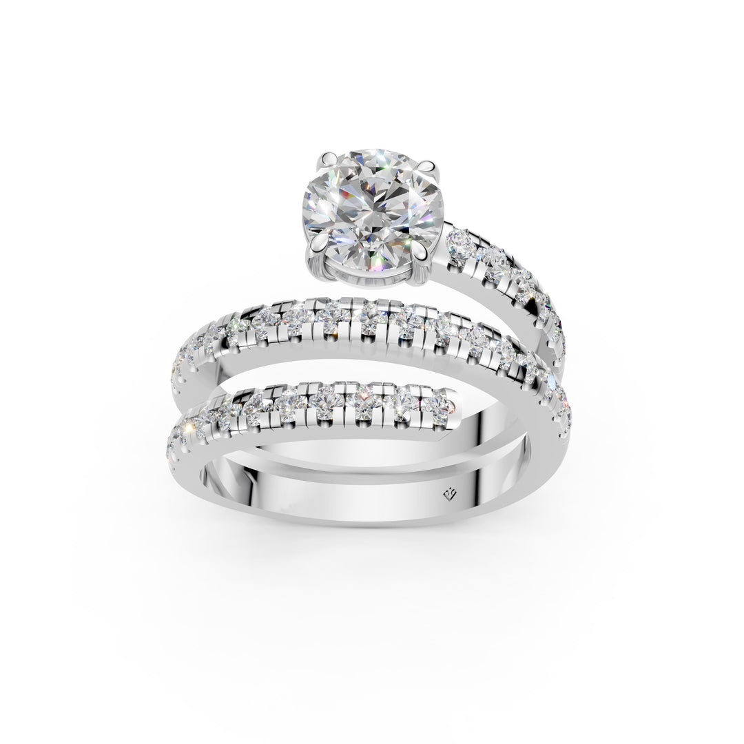 Cleodora Round Diamond Solitaire Ladies Ring