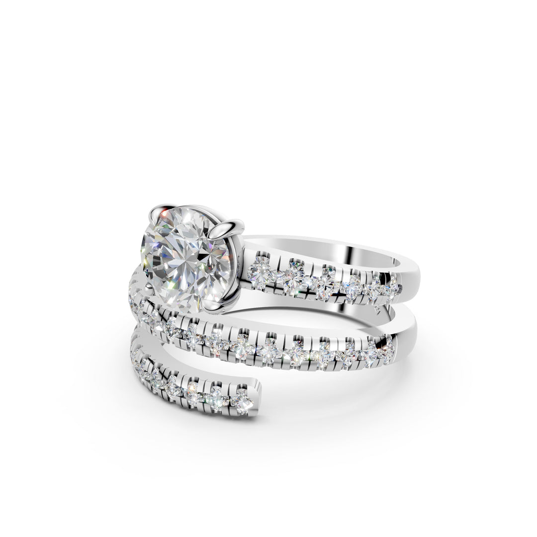 Cleodora Round Diamond Solitaire Ladies Ring