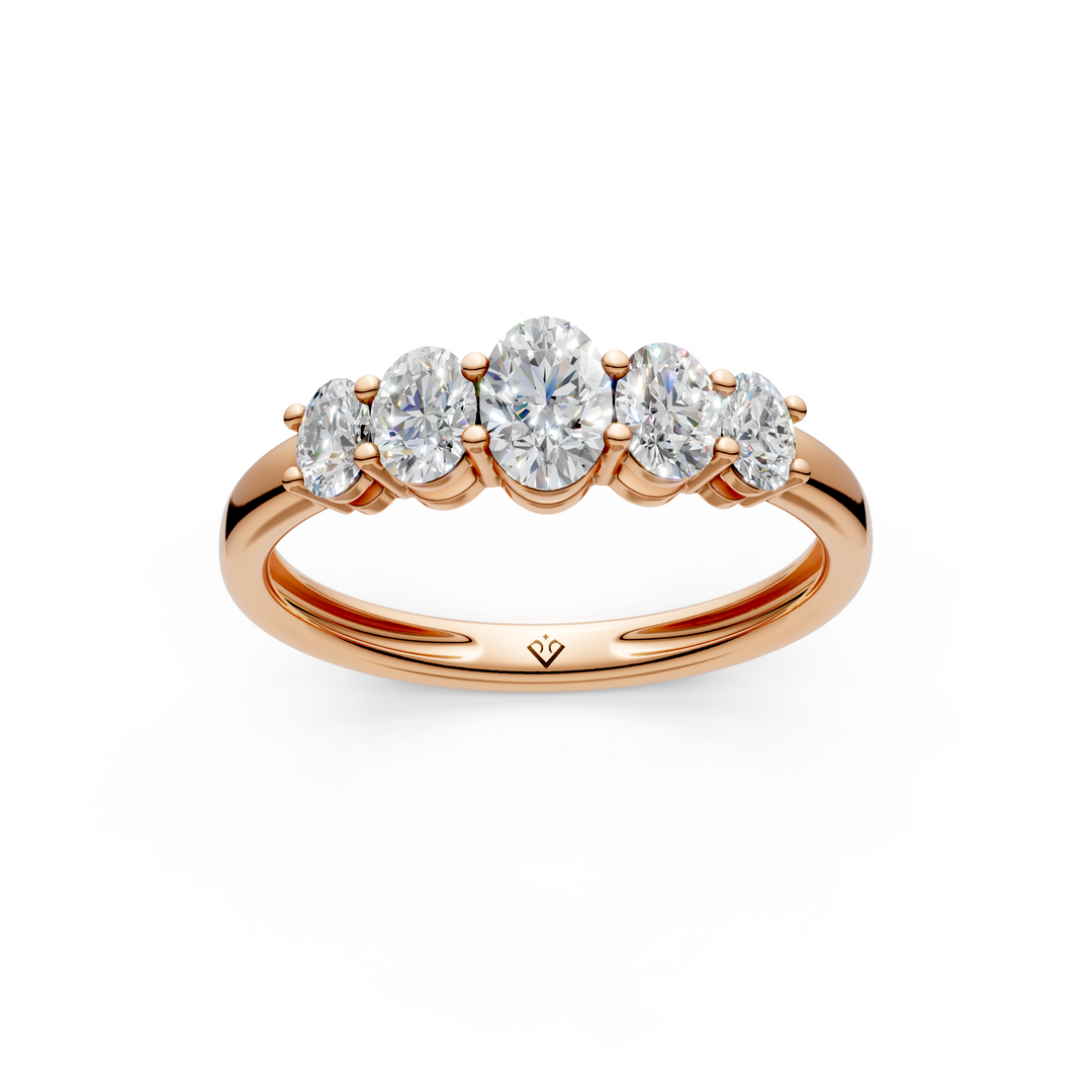 Eve Oval Diamond 5 Stone Ladies Ring