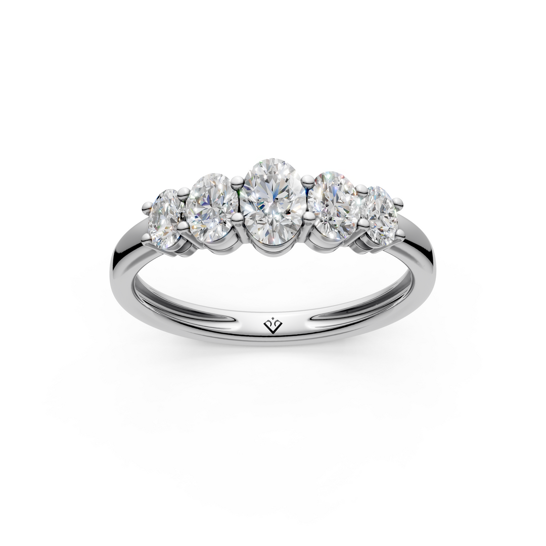 Eve Oval Diamond 5 Stone Ladies Ring