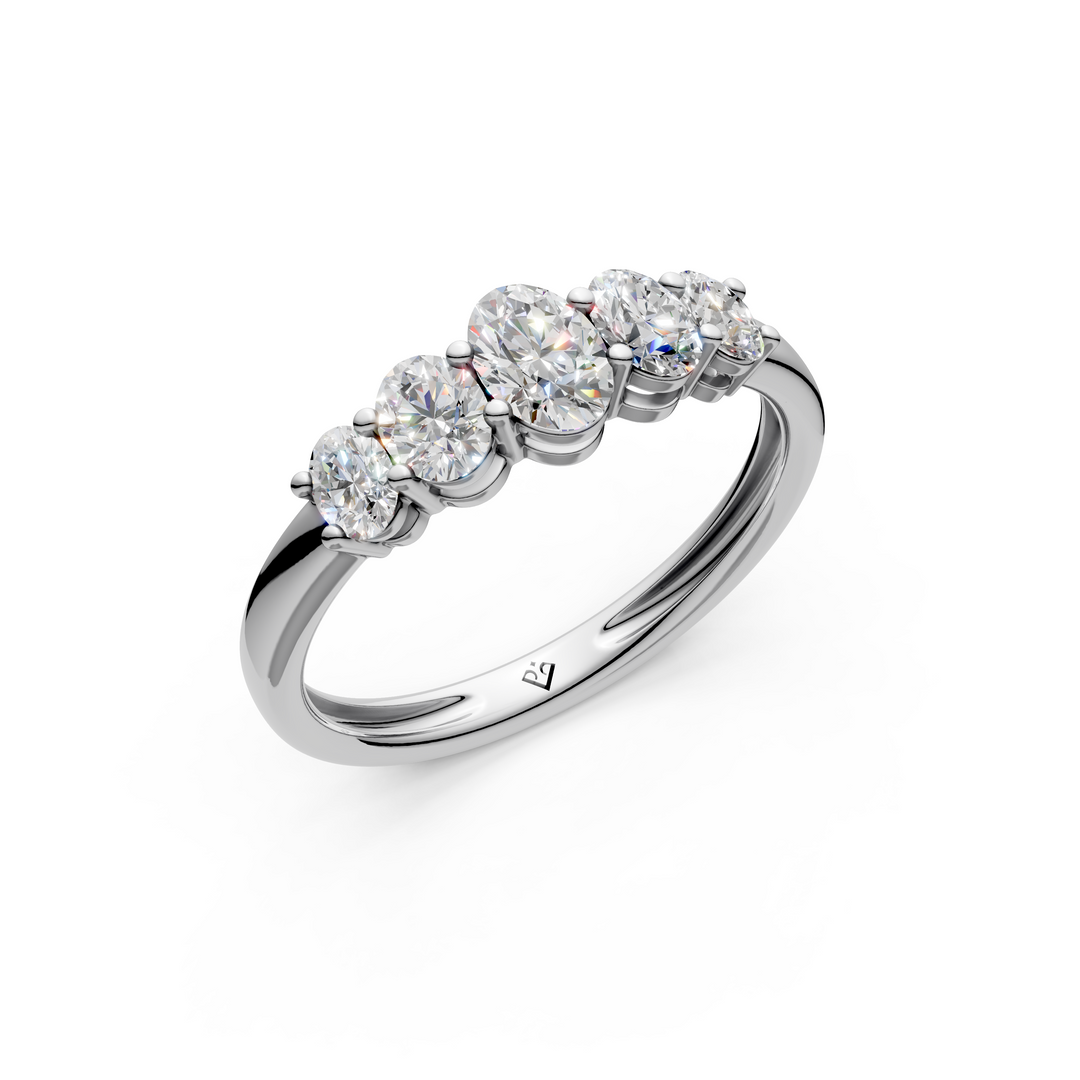 Eve Oval Diamond 5 Stone Ladies Ring