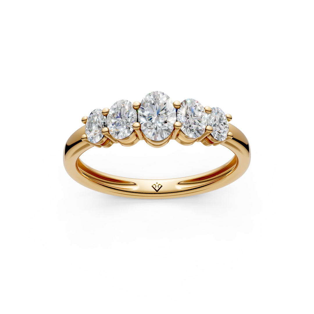 Eve Oval Diamond 5 Stone Ladies Ring