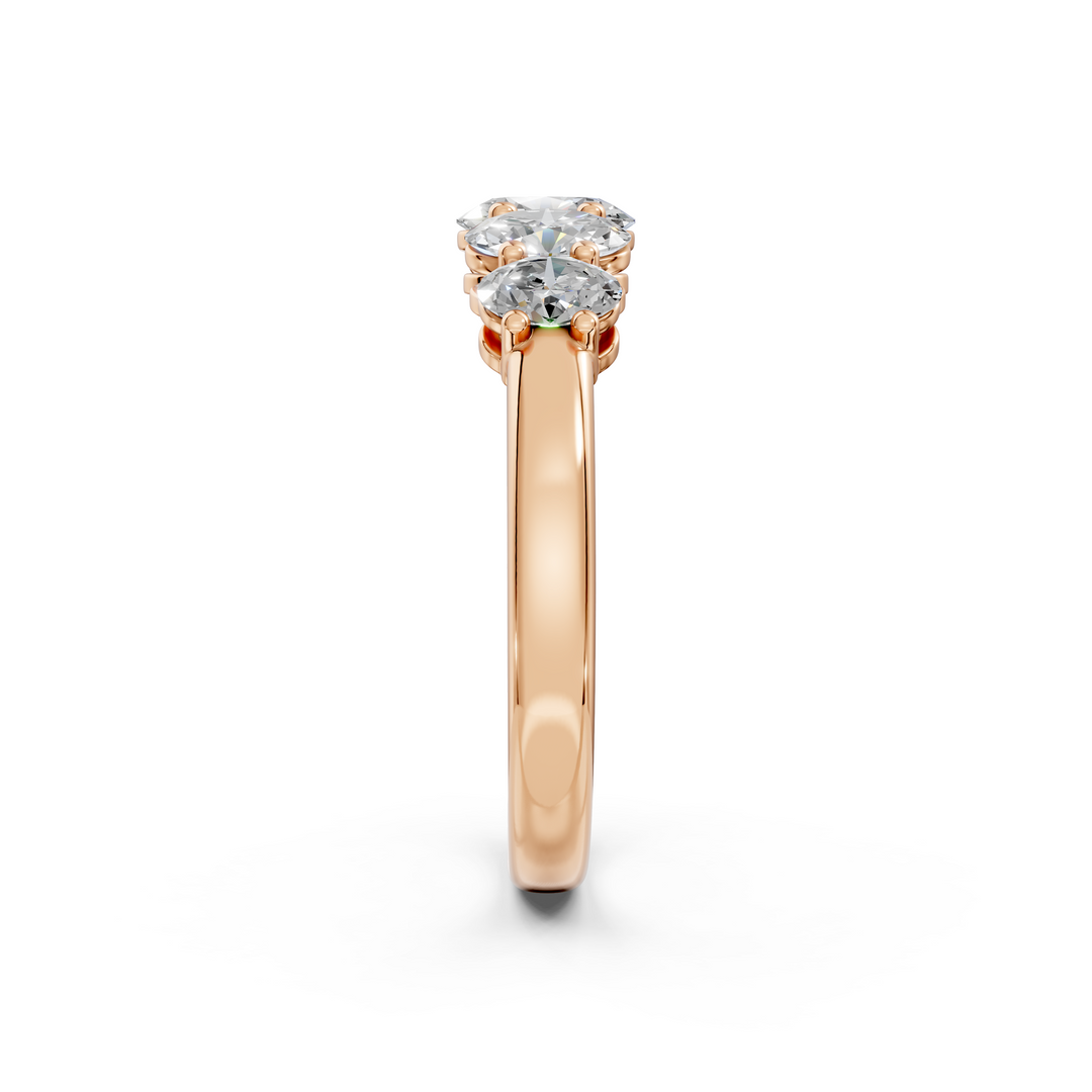 Jade Oval Diamond 5 Stone Ladies Ring