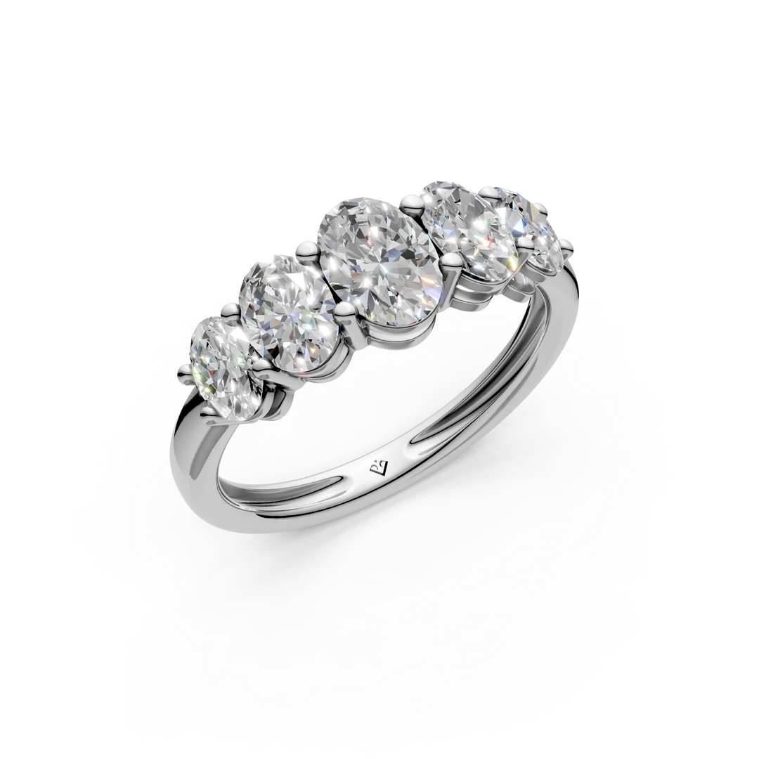 Riva Oval Diamond 5 Stone Ladies Ring