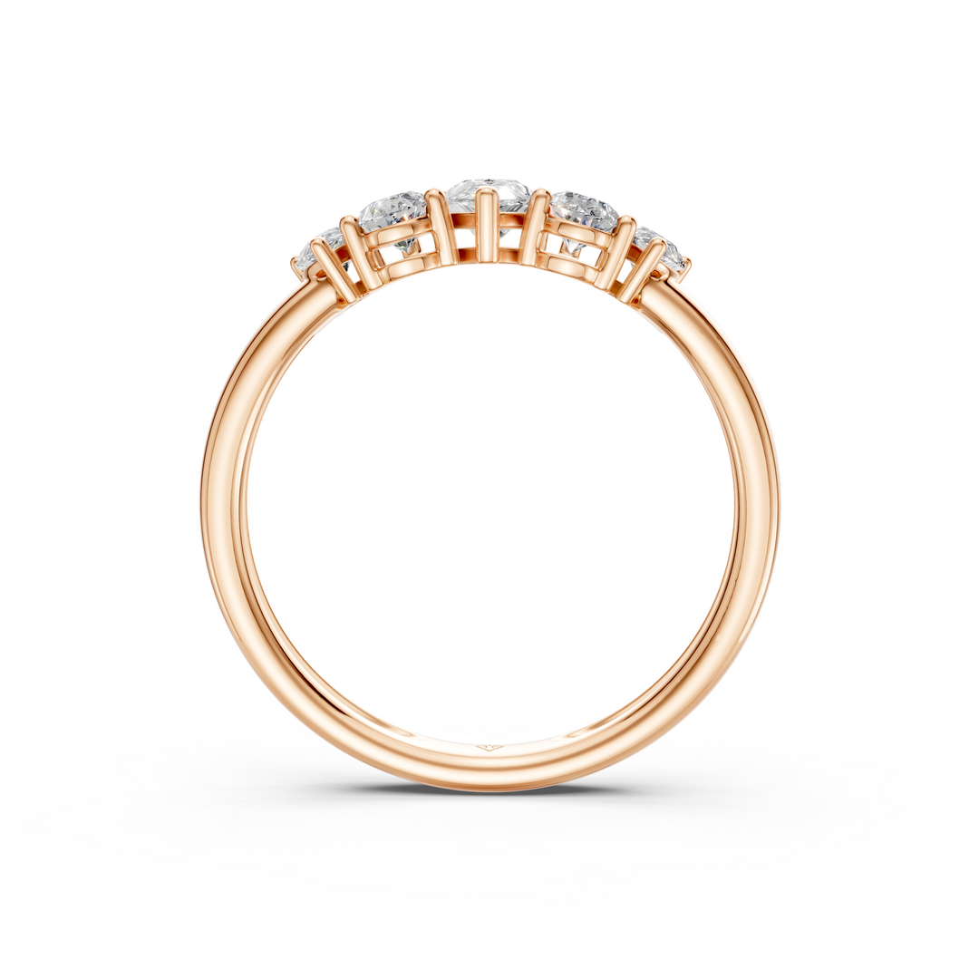 Tivra Pear Diamond 5 Stone Ladies Ring