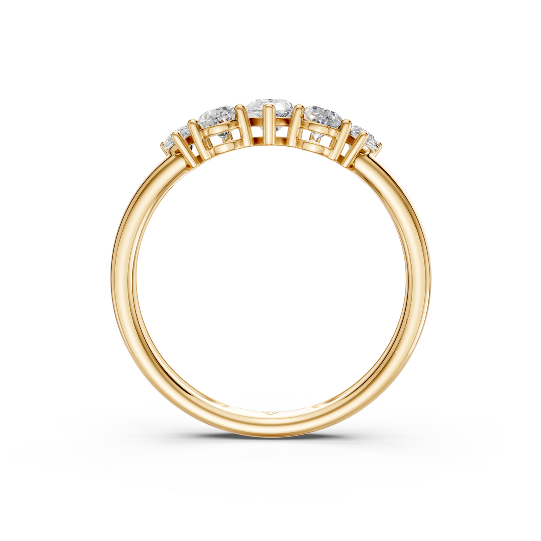 Tivra Pear Diamond 5 Stone Ladies Ring