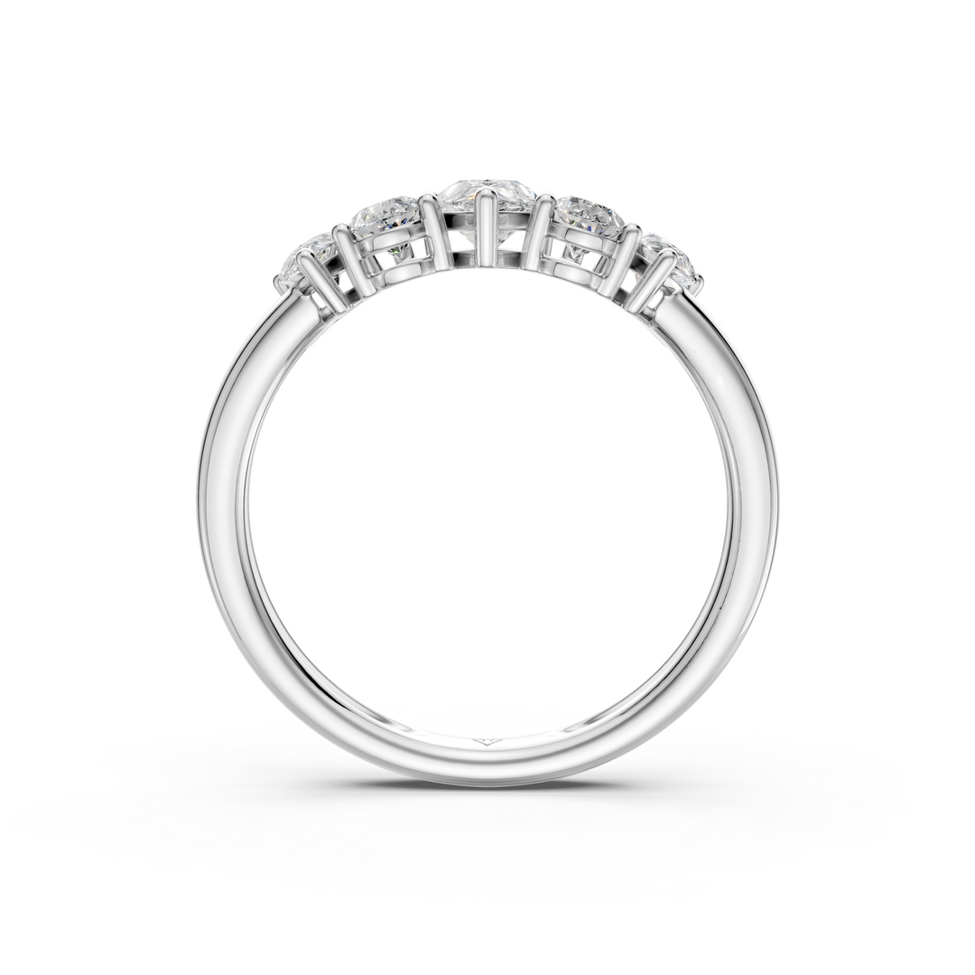 Savi Pear Diamond 5 Stone Ladies Ring