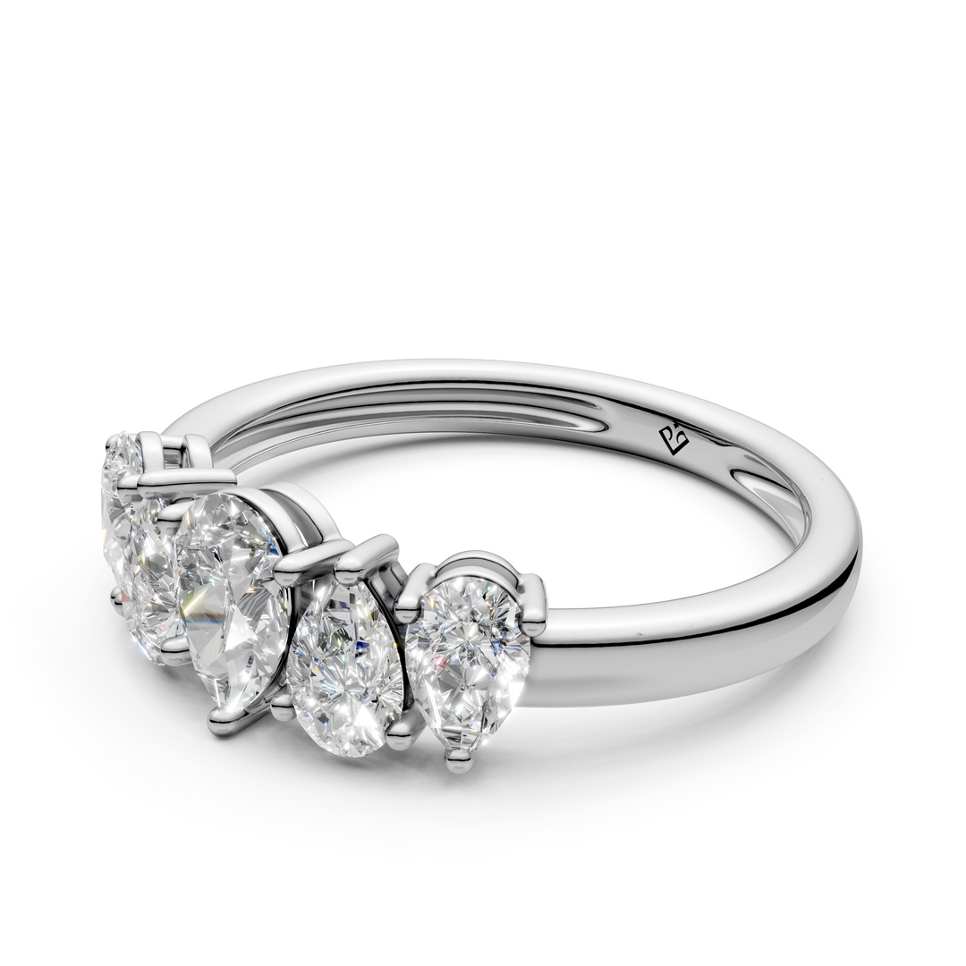 Savi Pear Diamond 5 Stone Ladies Ring