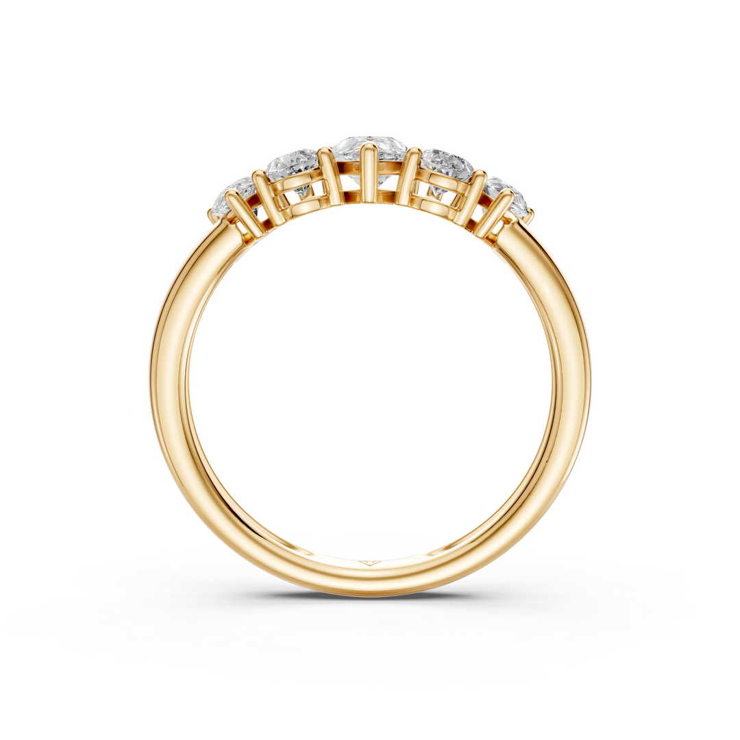 Savi Pear Diamond 5 Stone Ladies Ring