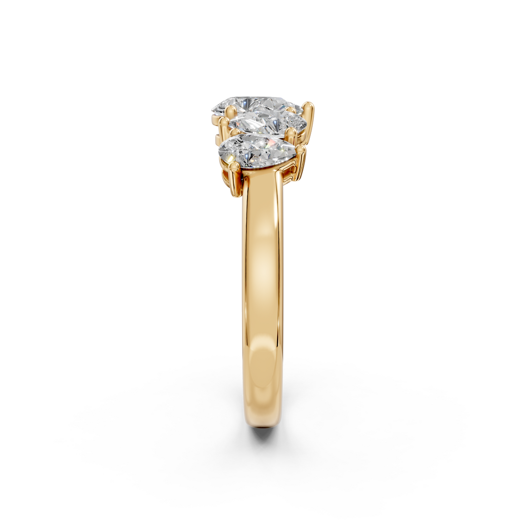 Savi Pear Diamond 5 Stone Ladies Ring