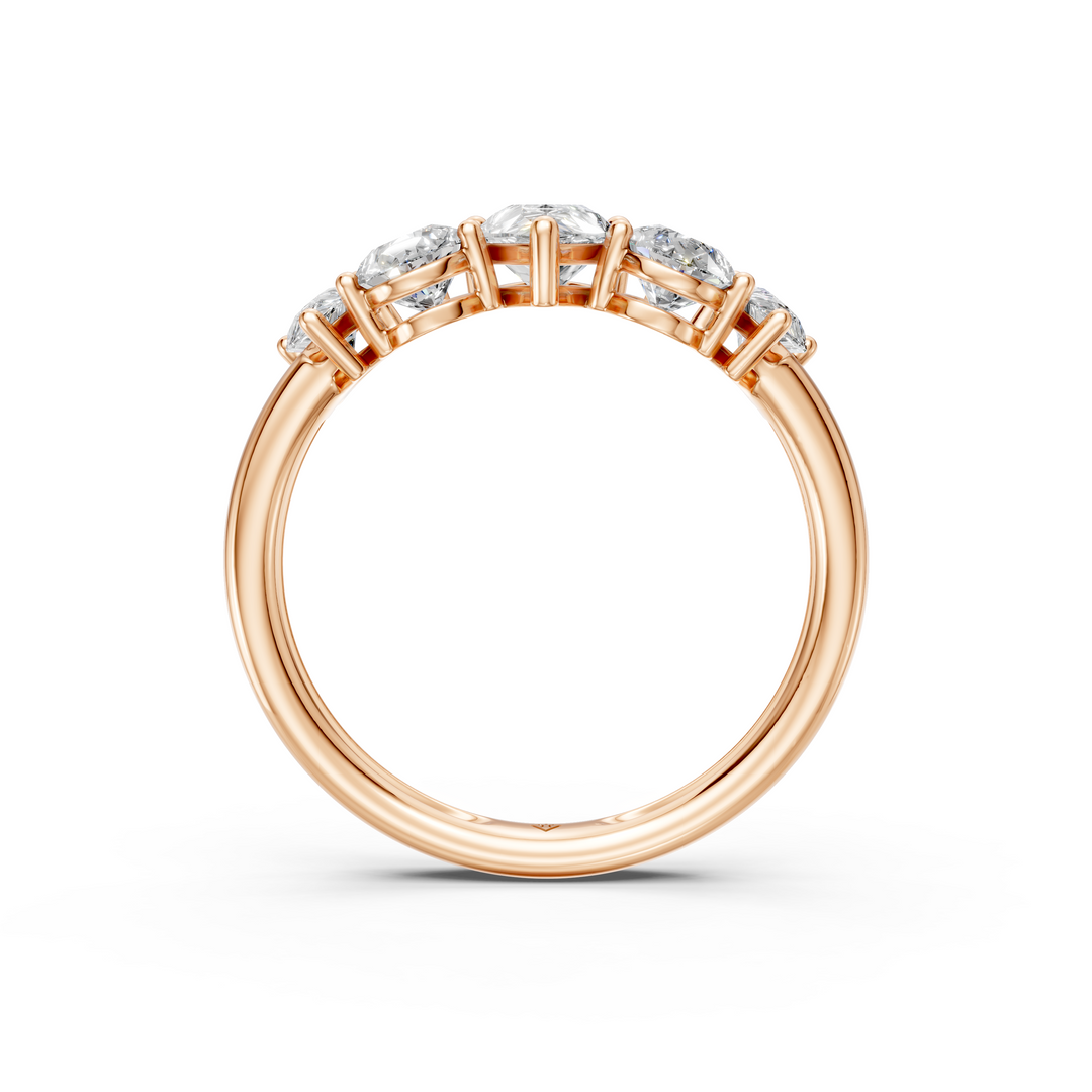 Nivana Pear Diamond 5 Stone Ladies Ring