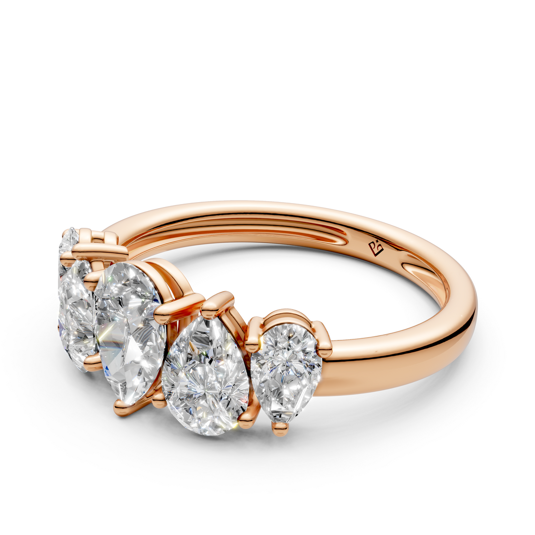 Nivana Pear Diamond 5 Stone Ladies Ring