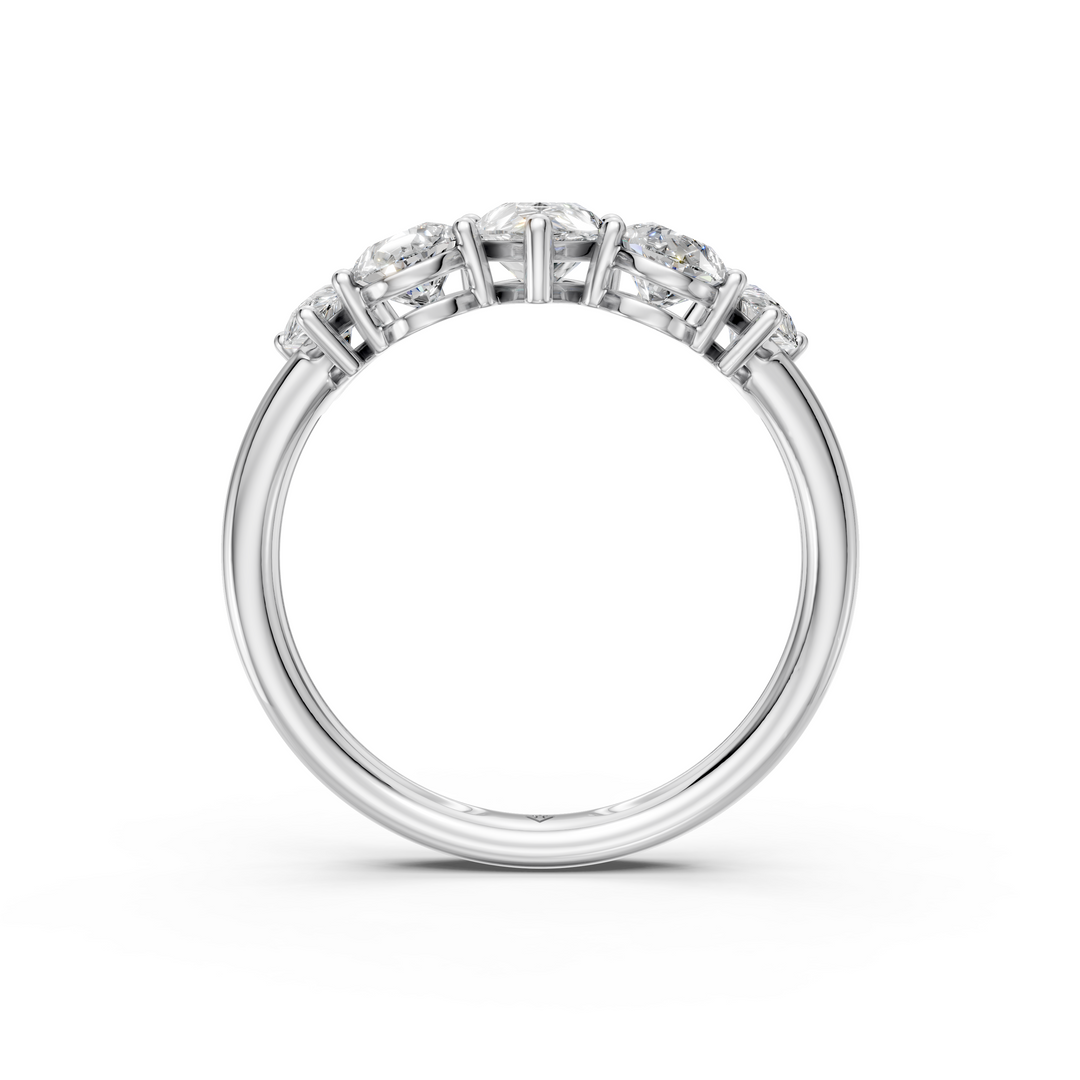Nivana Pear Diamond 5 Stone Ladies Ring
