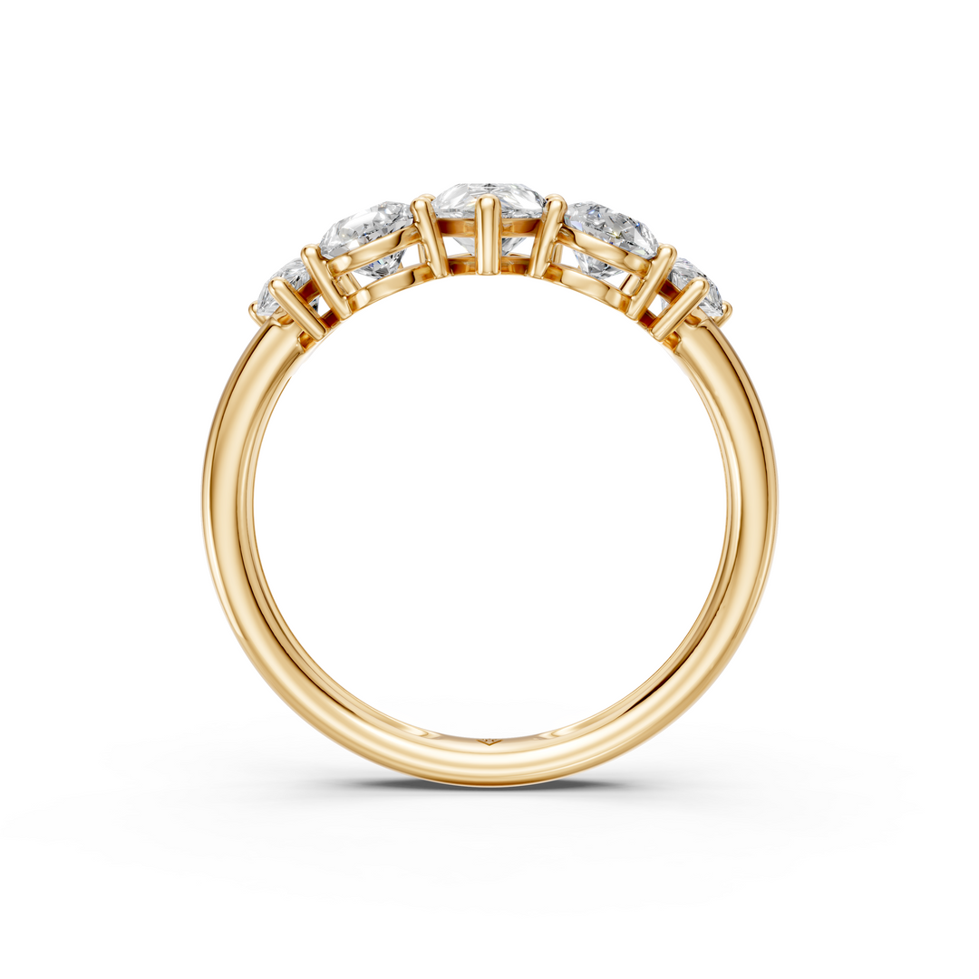 Nivana Pear Diamond 5 Stone Ladies Ring