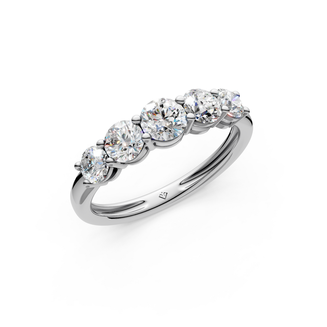 Yaavi Round Diamond 5 Stone Ladies Ring