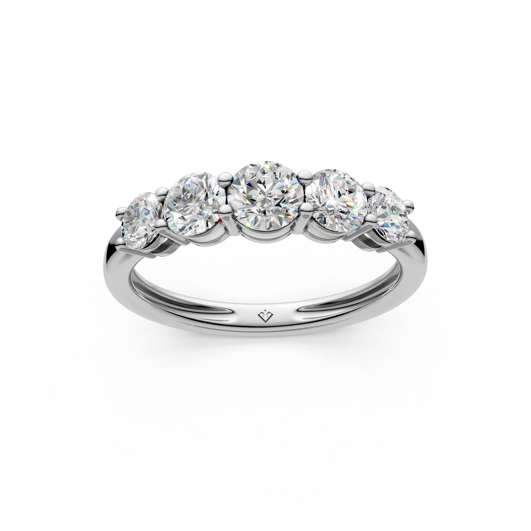 Yaavi Round Diamond 5 Stone Ladies Ring
