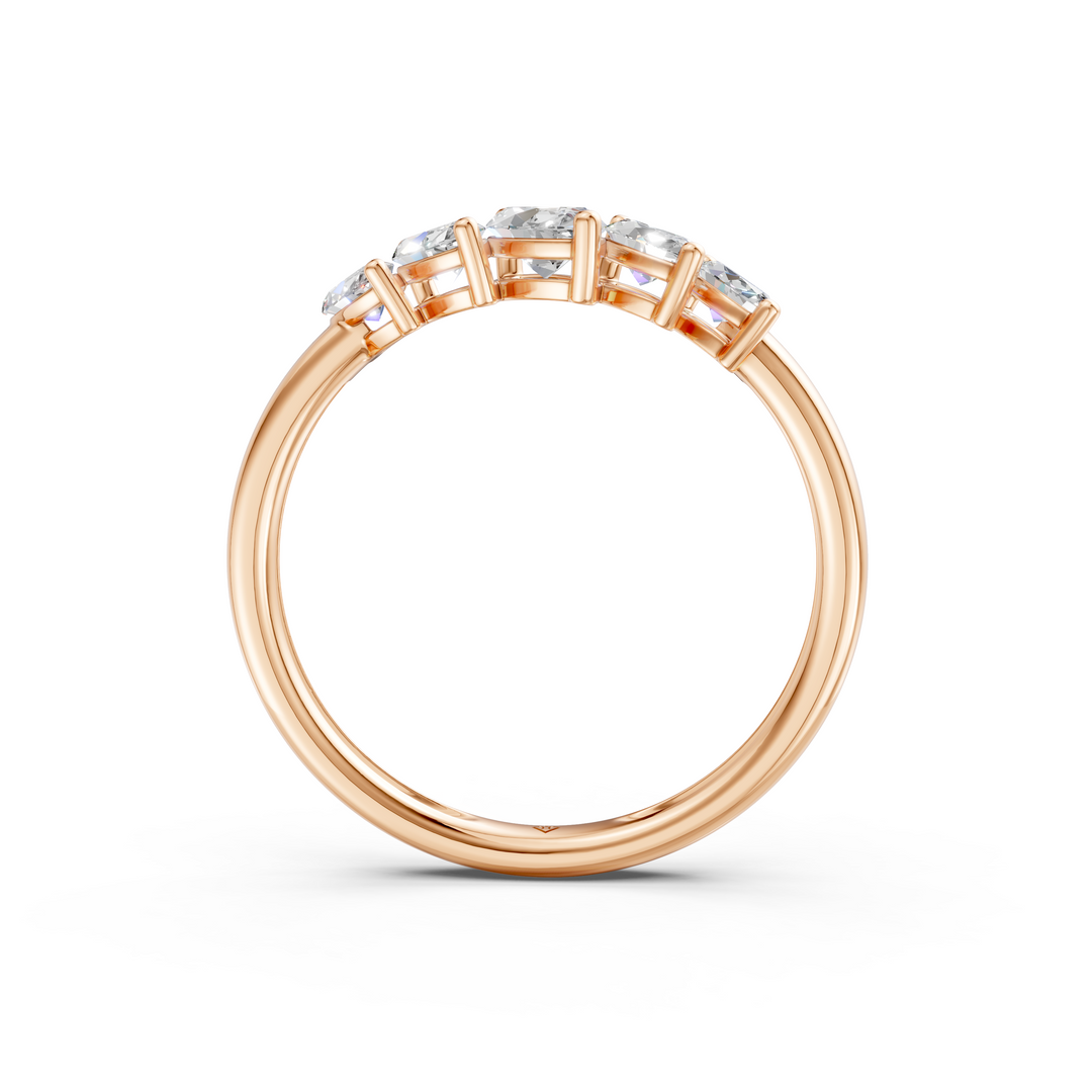 Sage Marquise Diamond 5 Stone Ladies Ring