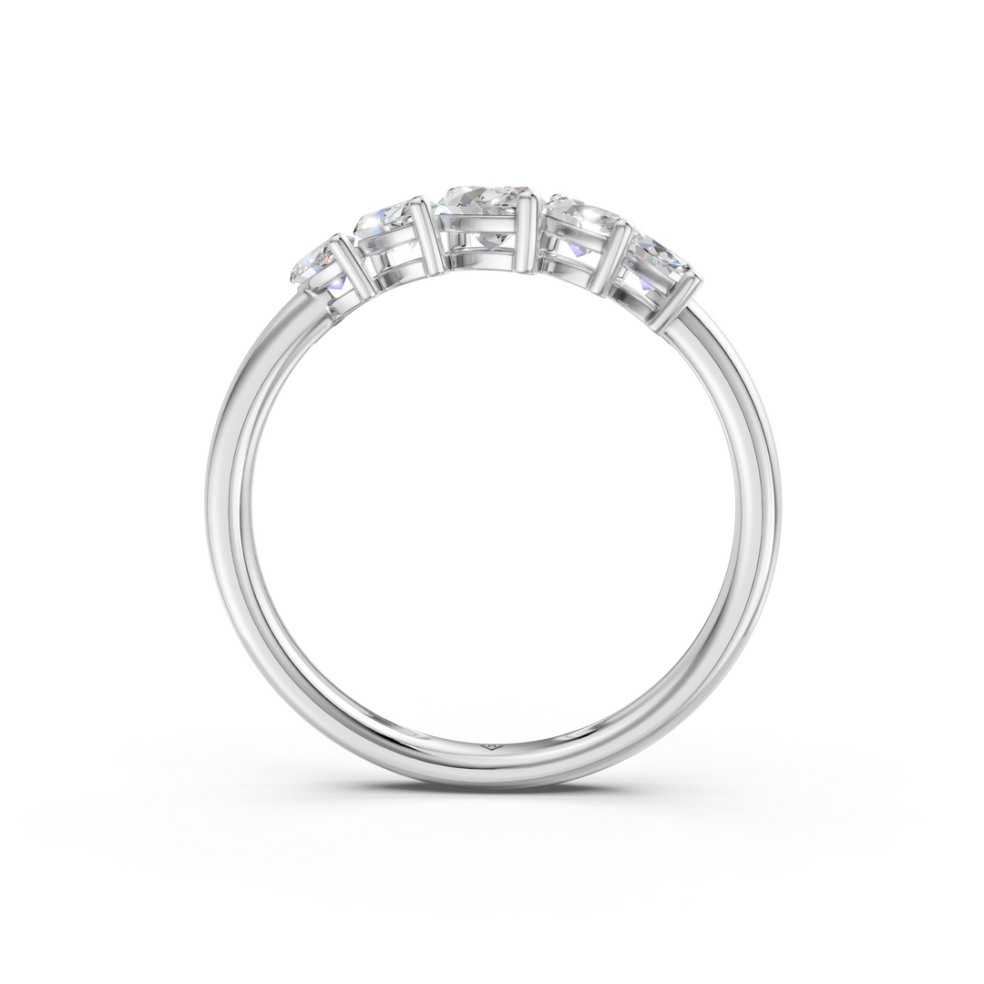 Sage Marquise Diamond 5 Stone Ladies Ring