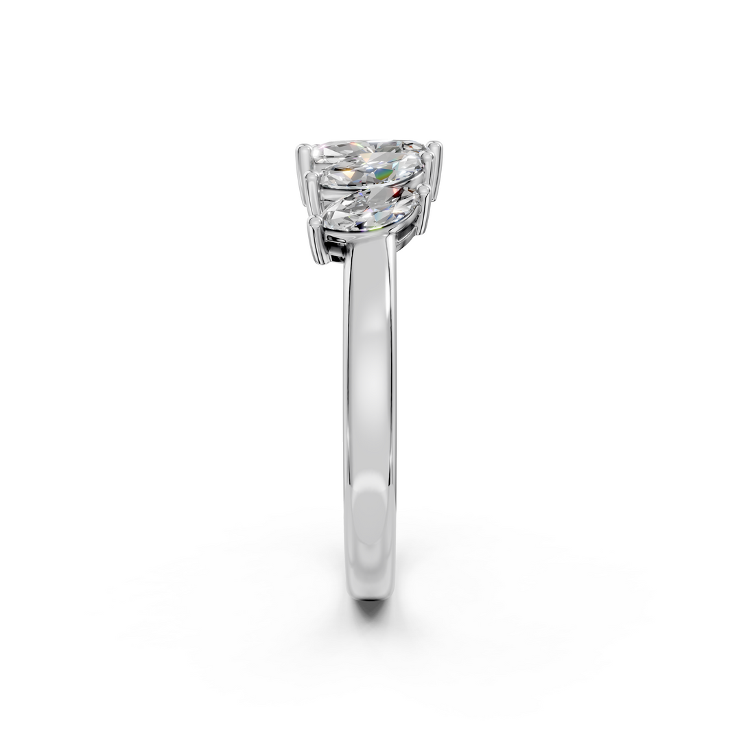 Sage Marquise Diamond 5 Stone Ladies Ring