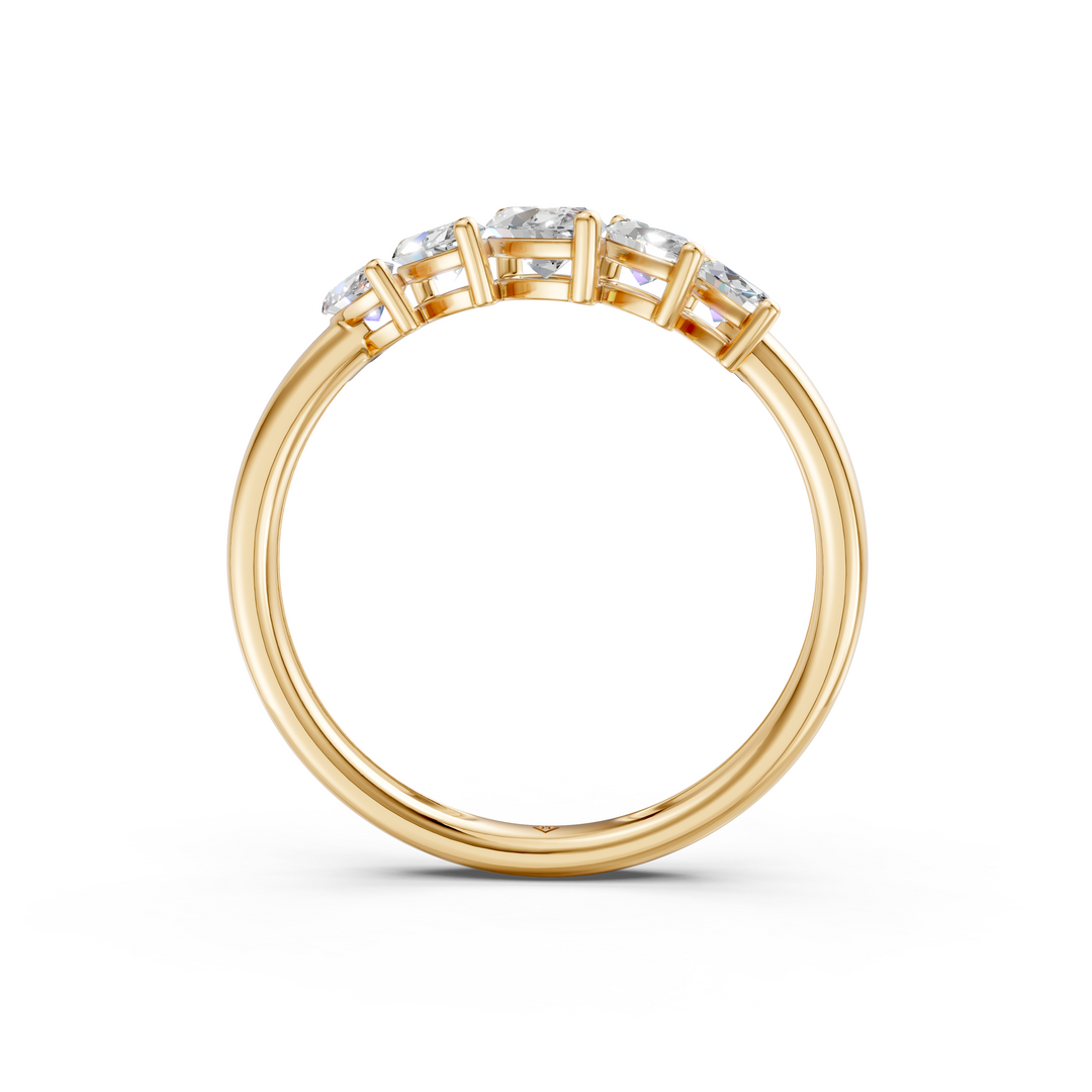 Sage Marquise Diamond 5 Stone Ladies Ring