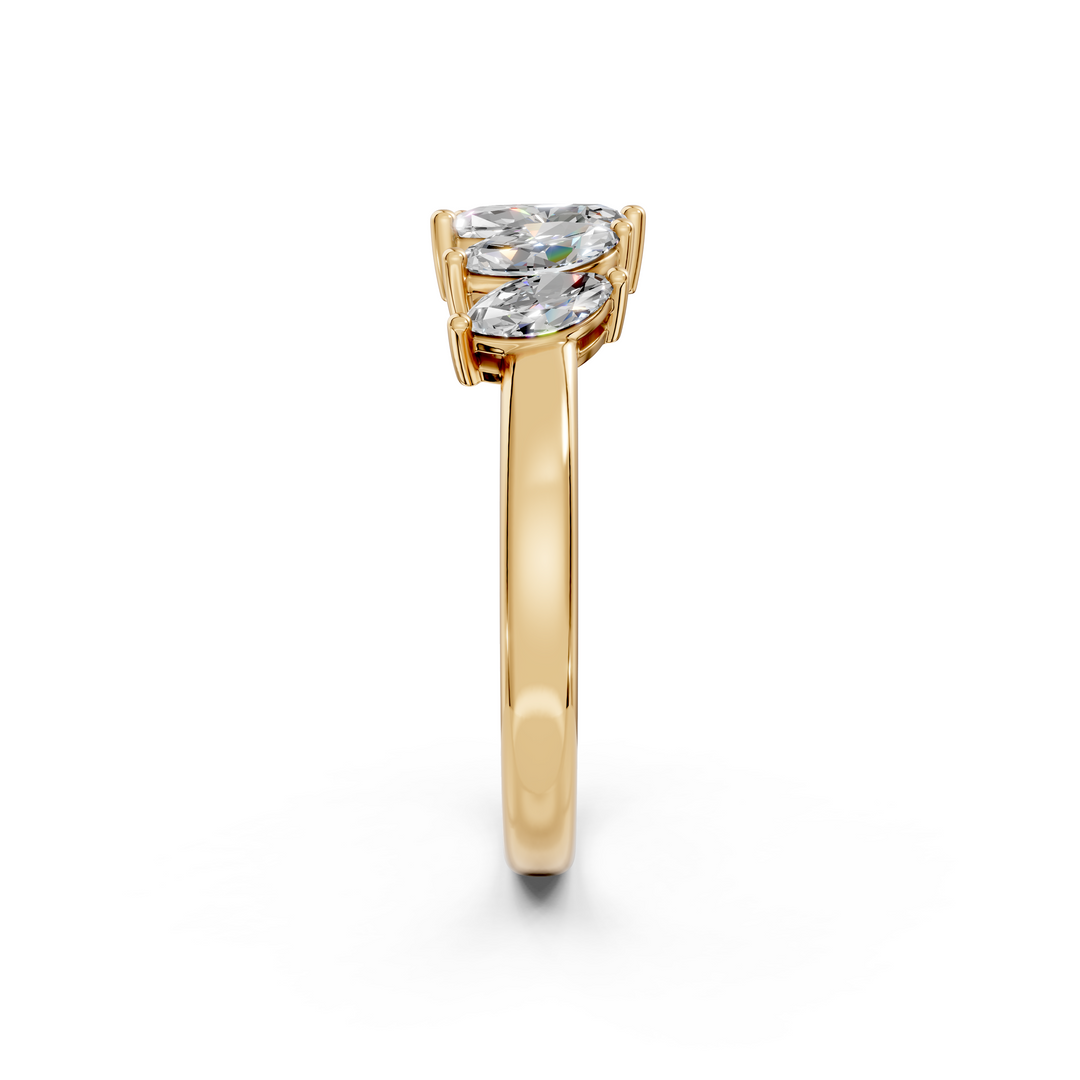 Sage Marquise Diamond 5 Stone Ladies Ring