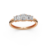 Load image into Gallery viewer, Megan Emerald Diamond 5 Stone Ladies Ring

