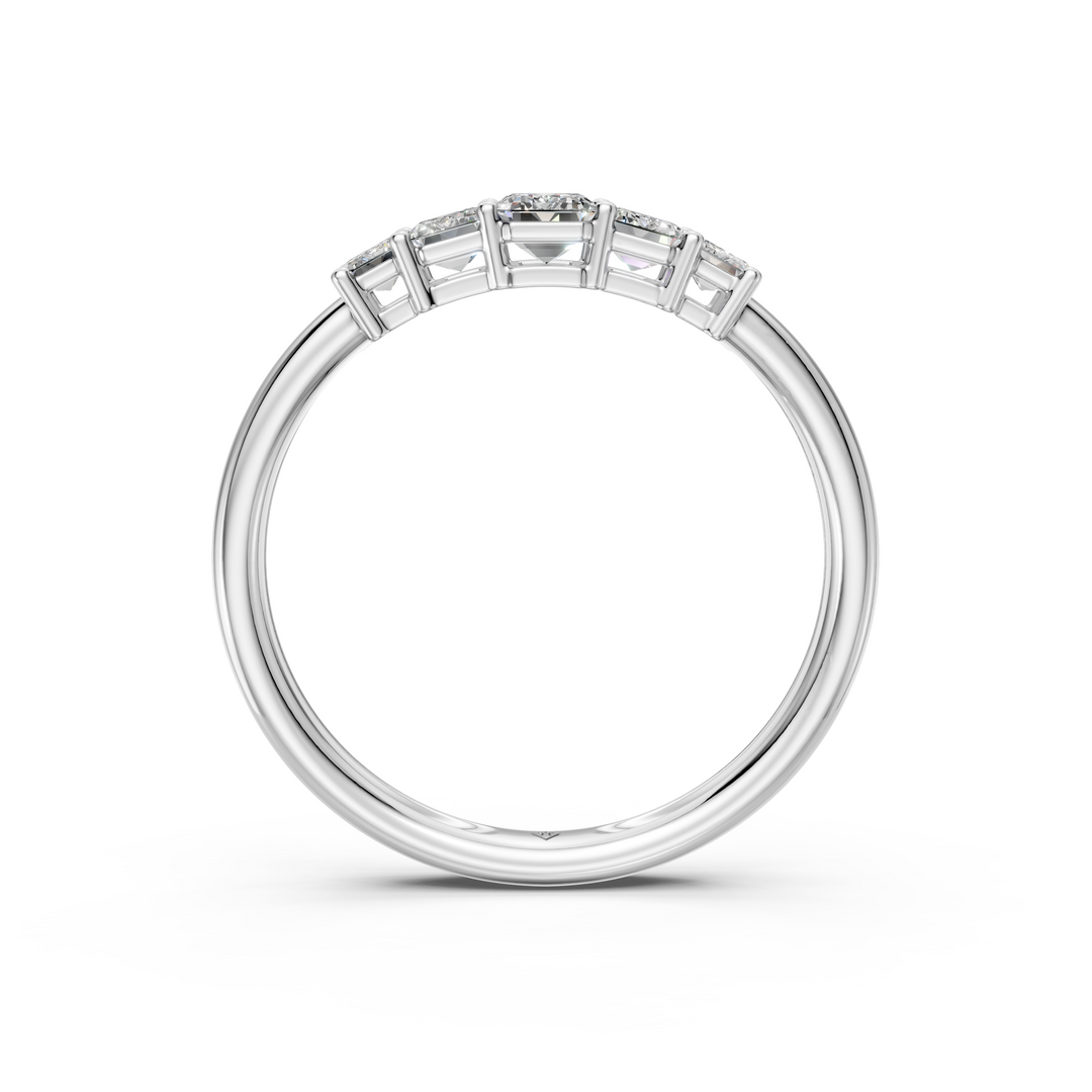 Megan Emerald Diamond 5 Stone Ladies Ring