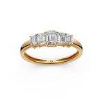 Load image into Gallery viewer, Megan Emerald Diamond 5 Stone Ladies Ring
