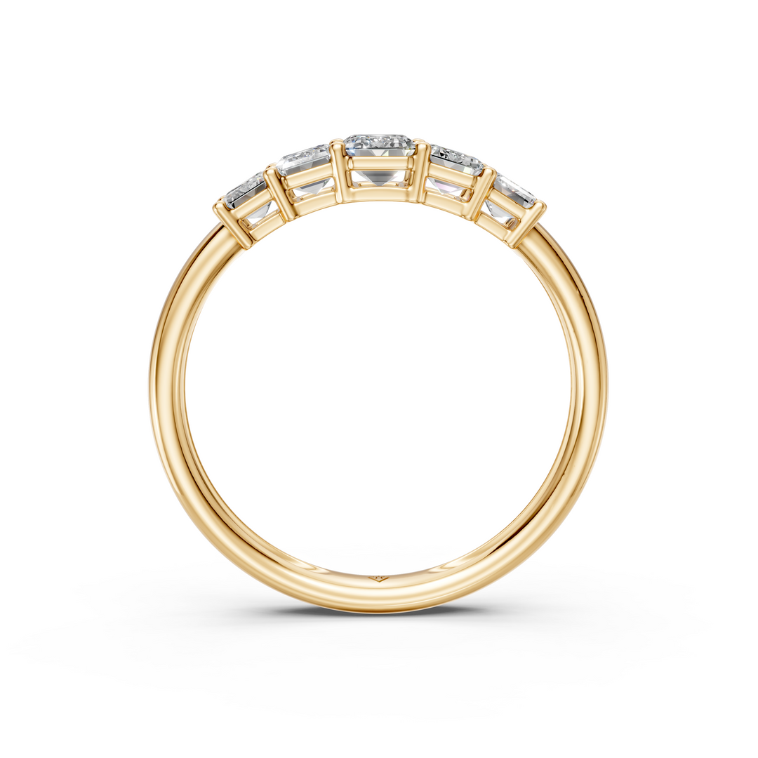 Milana Emerald Diamond 5 Stone Ladies Ring