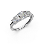 Load image into Gallery viewer, Lilac Emerald Diamond 5 Stone Ladies Ring
