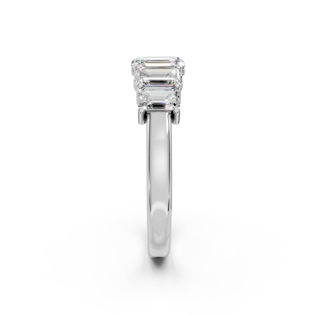 Lilac Emerald Diamond 5 Stone Ladies Ring