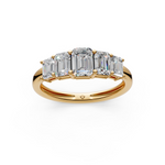 Load image into Gallery viewer, Lilac Emerald Diamond 5 Stone Ladies Ring
