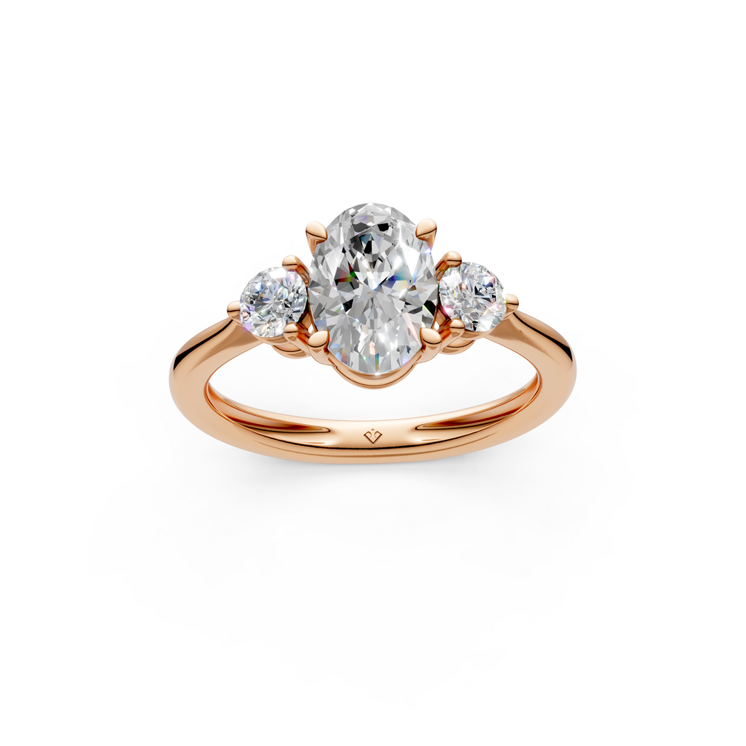 Pakhi Round Solitaire Diamond 3 stone Ladies Ring