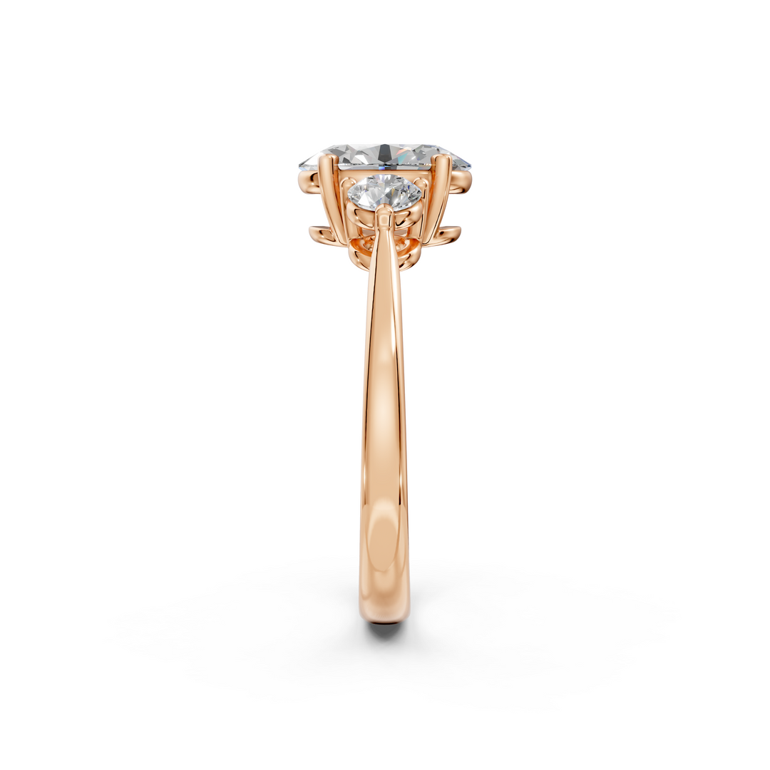 Pakhi Round Solitaire Diamond 3 stone Ladies Ring