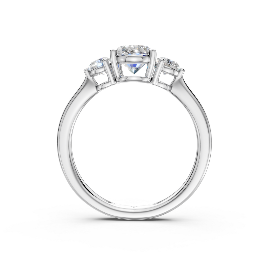 Pakhi Round Solitaire Diamond 3 stone Ladies Ring