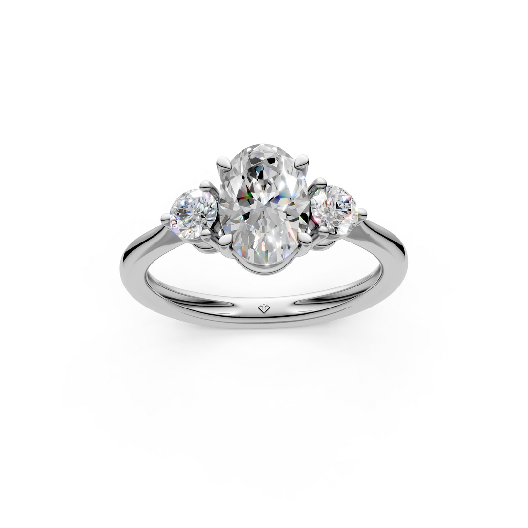 Pakhi Round Solitaire Diamond 3 stone Ladies Ring