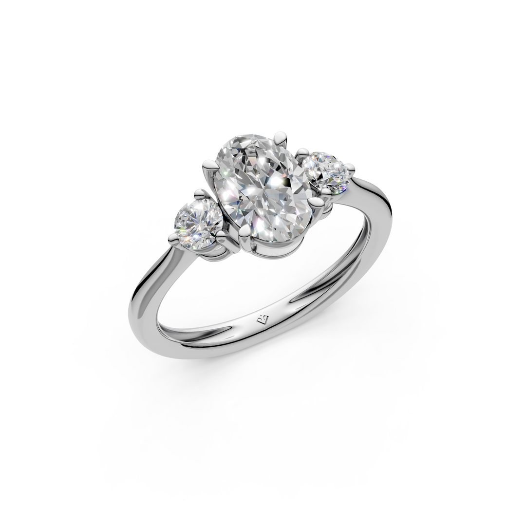 Pakhi Round Solitaire Diamond 3 stone Ladies Ring