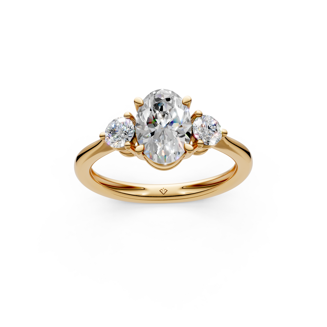 Pakhi Round Solitaire Diamond 3 stone Ladies Ring