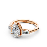 Load image into Gallery viewer, Quinn Pear Solitaire Diamond 3 stone Ladies Ring
