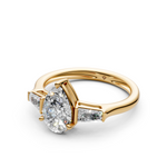 Load image into Gallery viewer, Quinn Pear Solitaire Diamond 3 stone Ladies Ring
