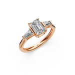 Load image into Gallery viewer, Imani Emerald Solitaire Diamond 3 stone Ladies Ring
