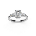 Load image into Gallery viewer, Imani Emerald Solitaire Diamond 3 stone Ladies Ring
