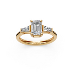 Load image into Gallery viewer, Imani Emerald Solitaire Diamond 3 stone Ladies Ring
