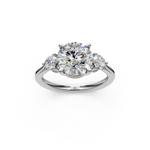 Load image into Gallery viewer, Aaliyah Round Solitaire Diamond 3 stone Ladies Ring
