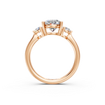 Load image into Gallery viewer, Kiara  Oval Solitaire Diamond 3 stone Ladies Ring

