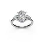 Load image into Gallery viewer, Kiara  Oval Solitaire Diamond 3 stone Ladies Ring
