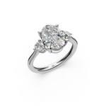 Load image into Gallery viewer, Kiara  Oval Solitaire Diamond 3 stone Ladies Ring
